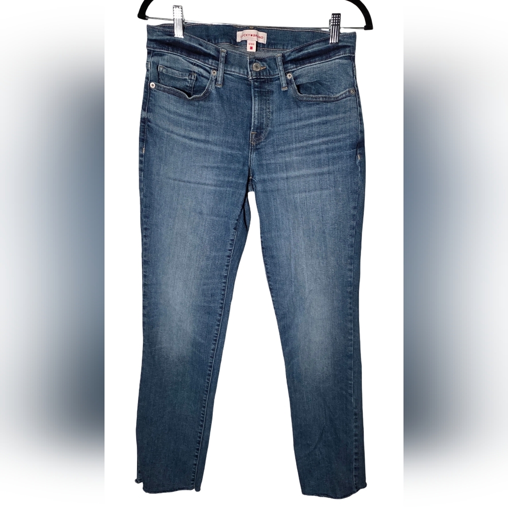 Lucky Brand Sweet Straight Jeans Women 6 Regular 28 Inseam Mid Rise Blue Denim